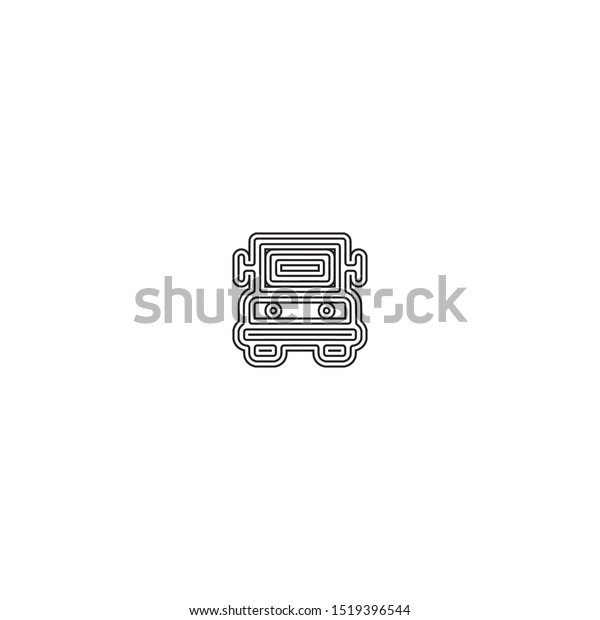 simple line truck logo icon\
design