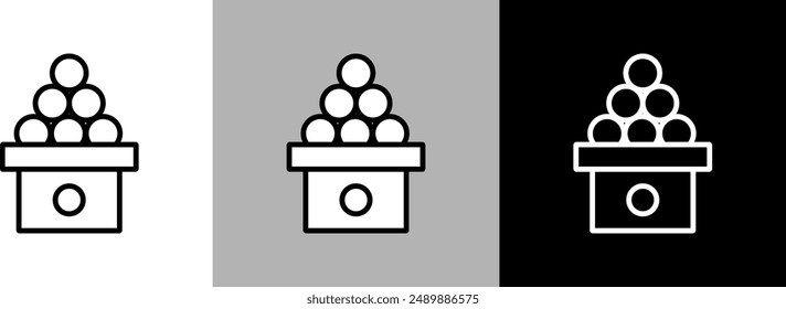 Einfache Linie Tsukimi Dango (Mondschauknödel) Vektorgrafik Symbol.