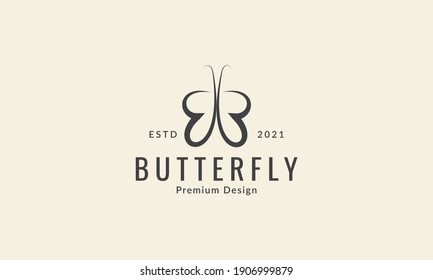 simple line unique cute butterfly shape logo symbol icon vector graphic design illustration