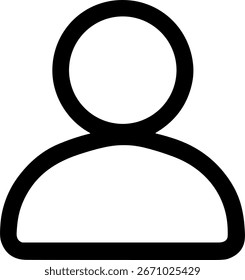 Linha Simples Conta de Usuário Avatar Perfil Ícone de Figura Humana Gráfico