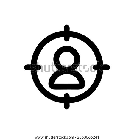 Simple Line User Target Icon Profile Account Focus Symbol Graphic