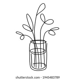 simple line vase, doodle illustration