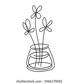 simple line vase, doodle illustration