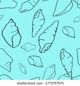 simple line vector art of marine seashell pattern