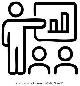 simple line vector for education and corporate briefing illustration