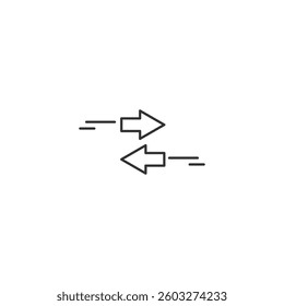 Simple line vector icon of horizontal double arrows for navigation.