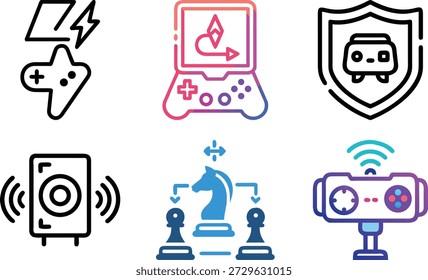 A simple line vector illustration of a gaming power up lightning icon, perfect for enhancing digital designs with a modern and sleek aesthetic.