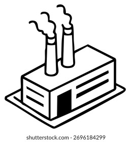 Vector de línea simple del concepto de fabricación de plantas de energía