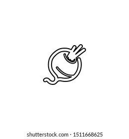 simple line vegetable logo icon 
