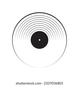 Simple line vinyl record disc, Vinyl icon. Lp logo illustration symbol, Old technology, retro design, vector art image illustration, template isolated on white background