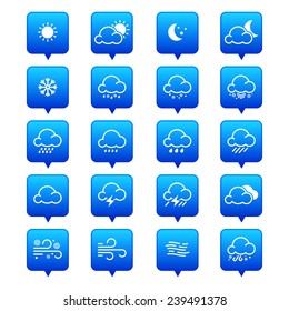 Simple line weather icon set. Vector illustration. Meteorology symbol.
