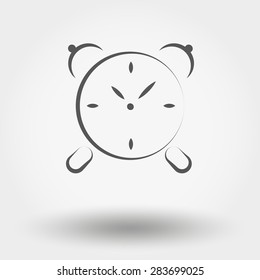 Simple line web icon Alarm clock. Vector illustration on a white background. Doodle, cartoon style.