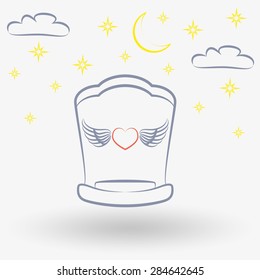 Simple line web icon Baby Cradle. Vector illustration on a white background. Doodle, cartoon style.