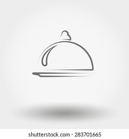 Simple line web icon Food serving. Vector illustration on a white background. Doodle, cartoon style.