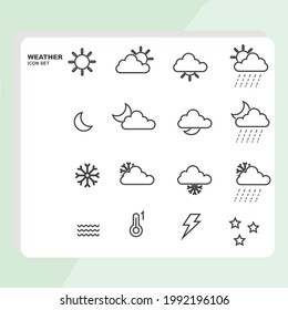 Simple line wether icon set. flat design style minimal vector illustration