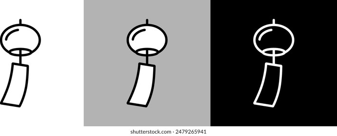 Simple line wind bell vector icon.