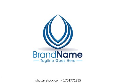 simple line wing logo template 