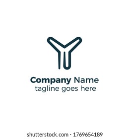 simple line y logo design vector illustration