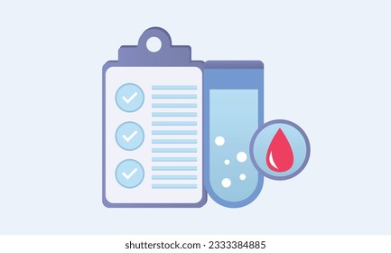 Simple linear blood test like medical report.on white background.Vector Design Illustration.