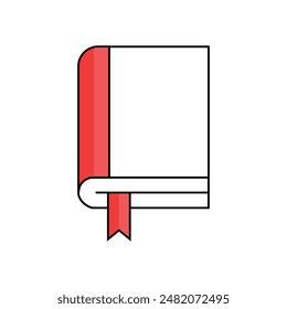 simple linear book color icon. concept of new history reading or tutorial with knowledge. flat linear trend modern digital e-book ereader or folio logo graphic