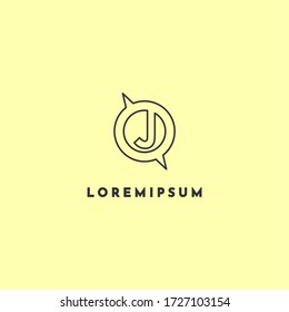 simple linear circle J logo letter design concept