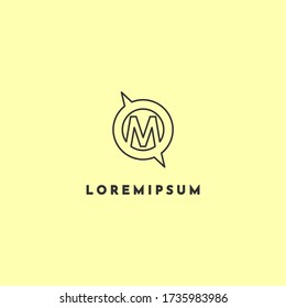 simple linear circle M logo letter design concept