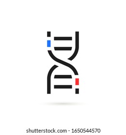 simple linear genome editing logo. minimal flat thin line trend modern crispr cas-9 logotype stroke art design isolated on white background. concept of embryo modification of the genome or heredity