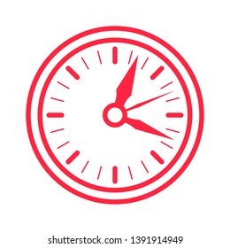 Simple linear, geometric icon, sign of mechanical clock.