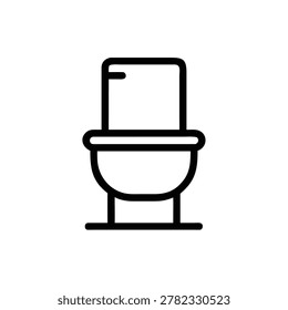 Simple linear graphic representation of bathroom water closet appliance.