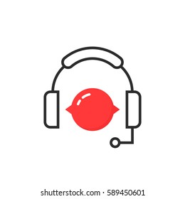 simple linear hot line service logo. concept of internet advice crm, feedback contact, secretary, client care, callback experience. flat outline style trend graphic logotype design on white background