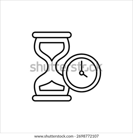 Simple linear hourglass or sand clock timer symbol.