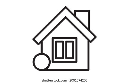 Icono de casa lineal simple sobre imagen vectorial aislada en blanco
