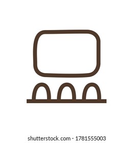 Simple linear icon with cinema hall