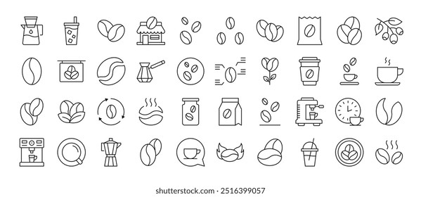 Simple Linear Icon of Coffee. Editable Stroke. Minimalistic Linear Pictogram for Design of Cards, Apps, Banners, Posts