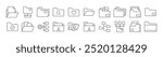Simple Linear Icon of Computer Folder. Editable Stroke. Minimalistic Linear Pictogram for Design of Cards, Apps, Banners, Posts