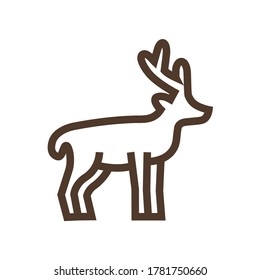 Simple linear icon with deer