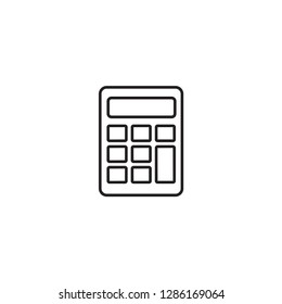 Simple linear icon of flat calculator 