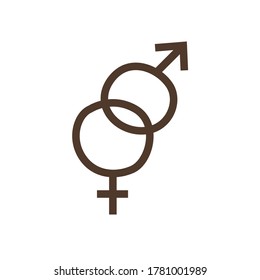 Icono lineal simple de símbolos de género