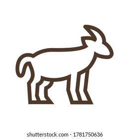 Simple linear icon with goat