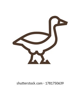 Simple linear icon with goose