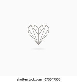 Simple linear icon of heart on white background. Love. Wedding. Valentine's Day