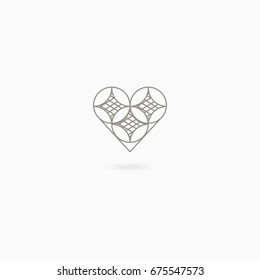 Simple linear icon of heart on white background. Love. Wedding. Valentine's Day