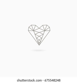 Simple linear icon of heart on white background. Love. Wedding. Valentine's Day