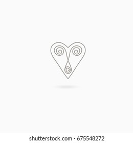 Simple linear icon of heart on white background. Love. Wedding. Valentine's Day