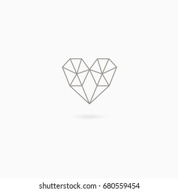 Simple linear icon of heart on white background. Love. Wedding. Valentine s Day