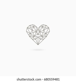 Simple linear icon of heart on white background. Love. Wedding. Valentine s Day
