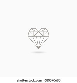 Simple linear icon of heart on white background. Love. Wedding. Valentine s Day