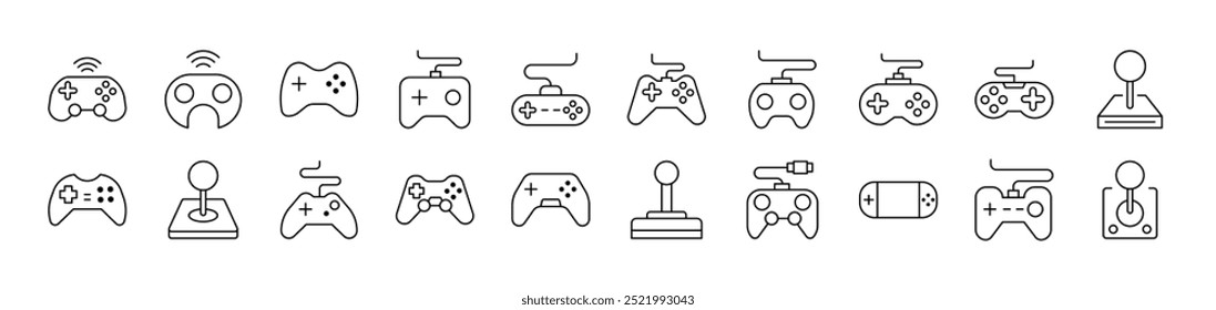Simple Linear Icon of Joystick. Editable Stroke. Minimalistic Linear Pictogram for Design of Cards, Apps, Banners, Posts 
