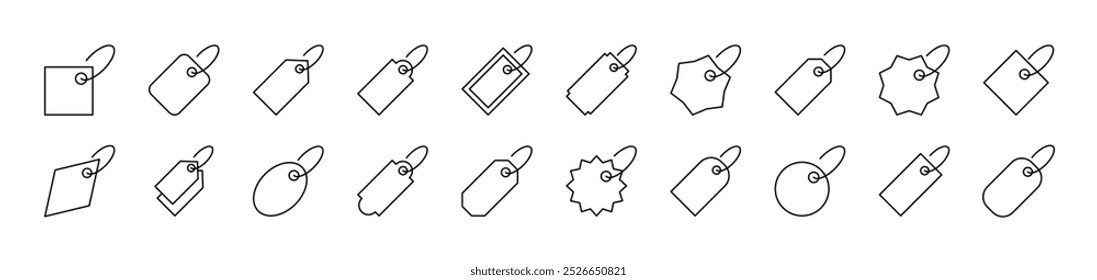 Simple Linear Icon of Label. Editable Stroke. Minimalistic Linear Pictogram for Design of Cards, Apps, Banners, Posts