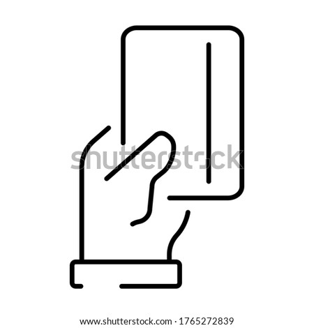 Simple linear icon for paying by credit or debit card. Vector illustration with editable stroke.